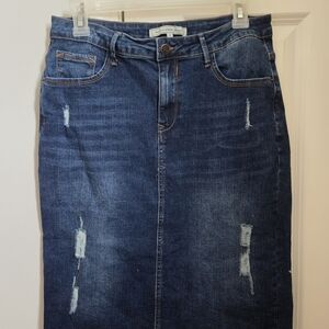 Modest Main Street Exchange Distressed Skirt
